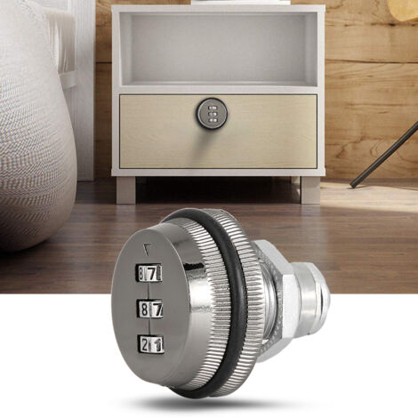 Serrure à code mécanique 3 chiffres pour boîte aux lettres, alliage de zinc noir 20mm