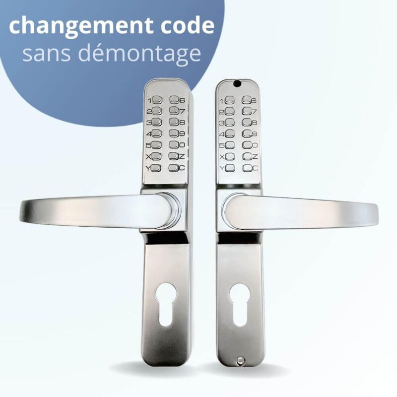 Serrure à code mécanique BT07 Double - Changement du code sans démontage - Argent