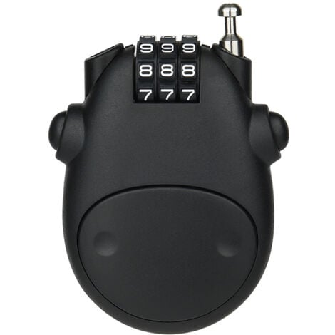 Serrure à combinaison à 3 chiffres, câble antivol, verrouillage par mot de passe de sécurité, câble rétractable de 77 cm pour bagages, vélo, ski, snowboard