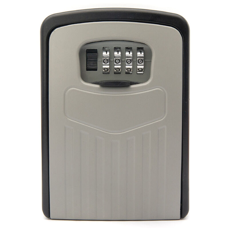 Serrure à combinaison 4 chiffres Coffre-fort mural grand format aluminium noir/gris HWD 14,5x10,5x5cm pour clés et objets de valeur Sécurité durable