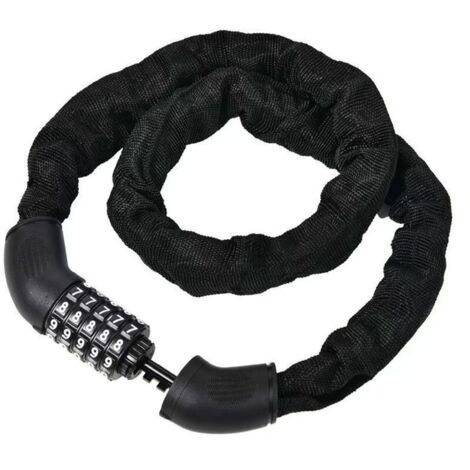Serrure à combinaison Anti-vol de vélo avec chaîne et cadenas à 5 chiffres, 90 cm, Lot de 1, Noir