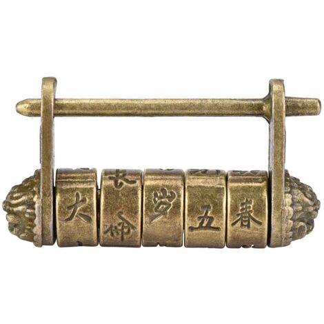 Serrure à combinaison de Style rétro Antique de cadenas Vintage chinois pour armoire à tiroirs de bote à bijoux