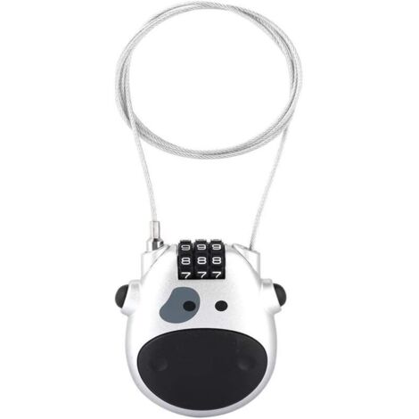 Serrure à combinaison de vélo, Câble Antivol Compact,Antivol Avec Code à 3 Chiffres,Antivol Câble Rétractable,Antivol Scooter, Antivol à Combinaison Vélo,Antivol Code Universel Argent