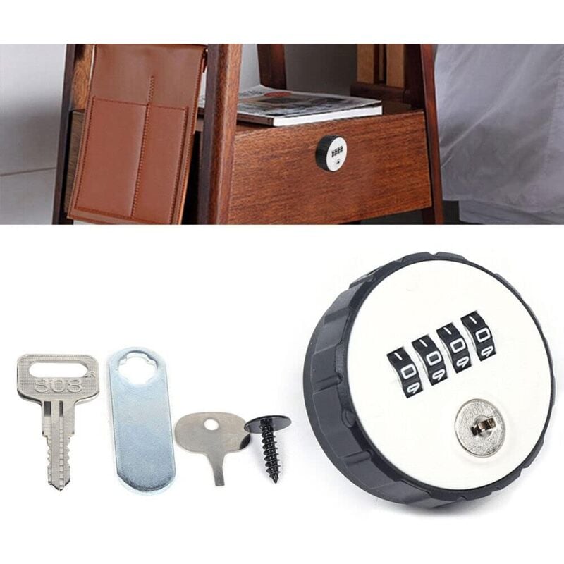 Serrure à combinaison pour boîte aux lettres - Serrure à 4 chiffres - Serrure de meuble numérique