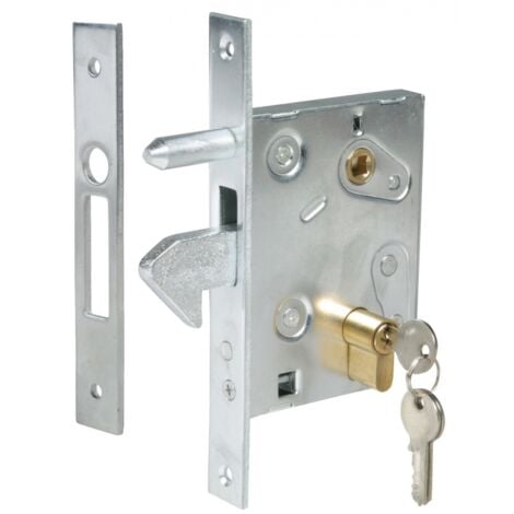 IDROWEB Serrure à crochet axe 40mm pour porte coulissante coffre de 63mm - IBFM - 447PB