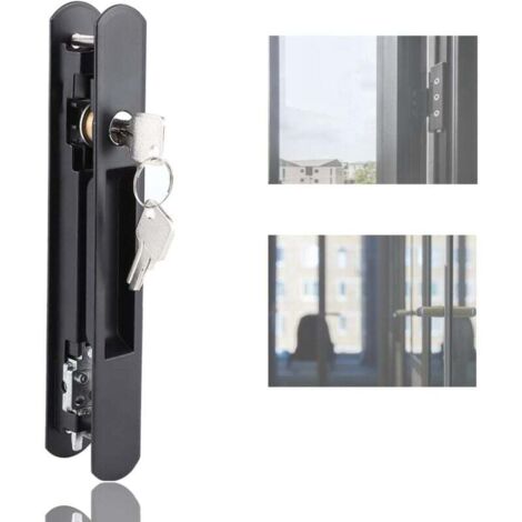 Serrure à crochet pour porte et fenêtre, Porte coulissante fenêtre crochet serrure porte mobile moderne simple double face serrure pour maison hôtel appartement bureau
