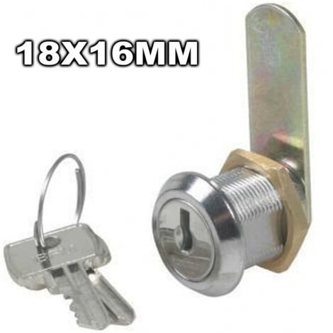Serrure à Cylindre Pour Tiroirs à Classeurs à Visser 18x16mm Avec 2 Clés