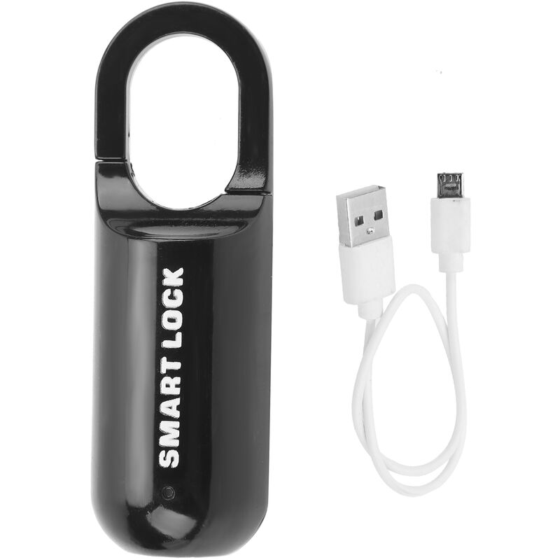 Eosnow - Serrure à empreintes digitales, antivol, sécurité, cadenas à empreinte digitale, Rechargeable par usb, pour étui à bagages (noir)