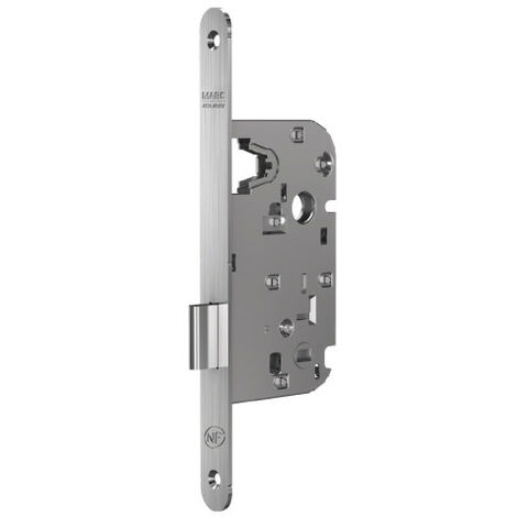 Serrure à encastrer  7190 axe 40 NF Blanc  Bec de cane à condamnation