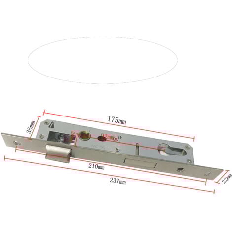 Serrure à encastrer monopoint de porte de jardin 92mm en acier inoxydable