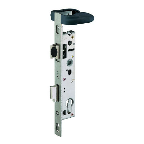 Assa Abloy – Serrure monopoint en applique pour piscine – Inox résistant à la corrosion – Épaisseur de profil jusqu'à 40 mm – Montage béquille sur rosaces