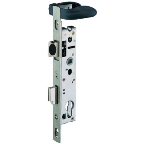 Assa Abloy – Serrure monopoint en applique pour piscine – Inox résistant à la corrosion – Épaisseur de profil jusqu'à 40 mm – Montage béquille sur rosaces