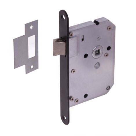 Serrure à entailler avec plaque frontale noire - Par pièce