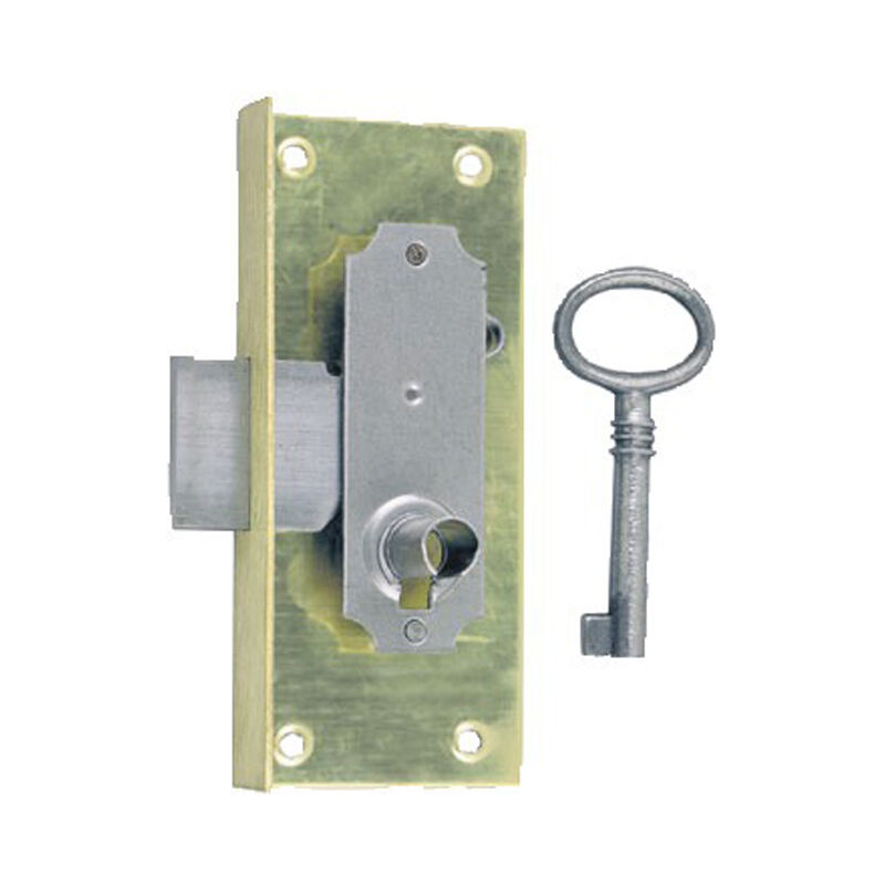 Serrure à entailler de bibliothèque 514 axe 30mm largeur 50mm droite avec 1 clé - devismes - S514A30DLBL