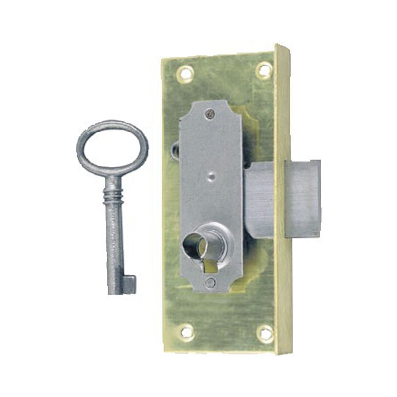 Serrure à entailler de bibliothèque 514 axe 15mm largeur 35mm gauche avec 1 clé - devismes - S514A15GLBL