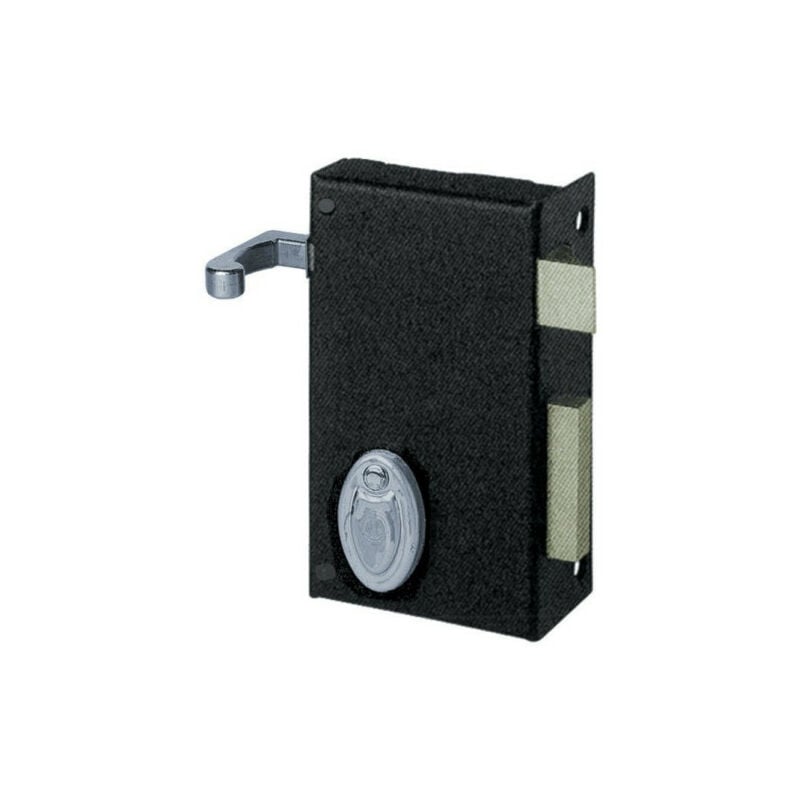 Serrure 4 gorges verticale tirage Noir Gauche Verticale a Tirage