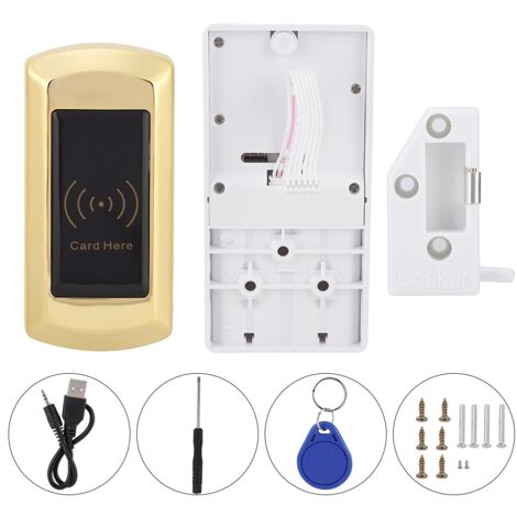 Serrure à induction numérique intelligente pour armoires, casiers, sauna, spa, salle de sport (dorée)