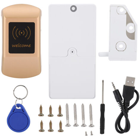 Serrure à induction numérique intelligente pour armoires, casiers, sauna, spa, salle de sport (dorée)