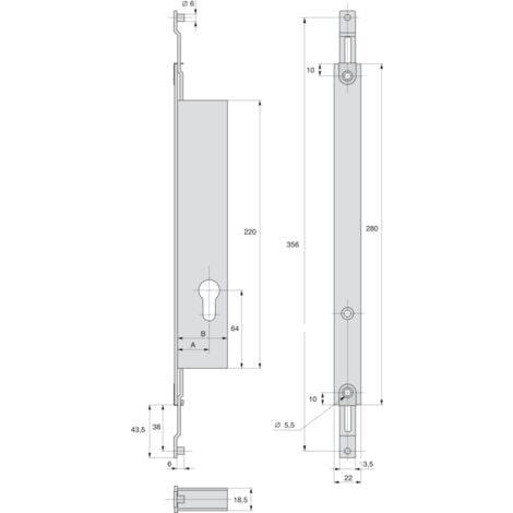 ASSA ABLOY 41 mm pour tringle plate - STREMLER - 2253.41.TI24