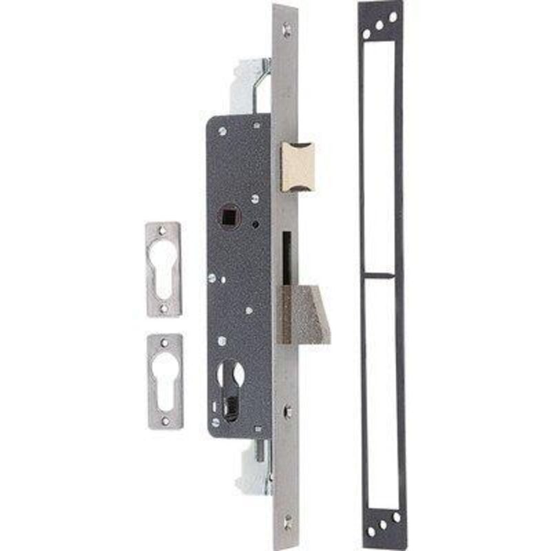 Serrure à larder - Axe à 25 mm - Pêne dormant basculant et 1/2 tour - Iséo