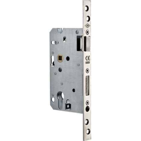 JPM – Serrure monopoint en applique extra-renforcée – Têtière bouts carrés nickelée – Entraxe 70 mm – Pêne demi-tour réversible en acier nickelé