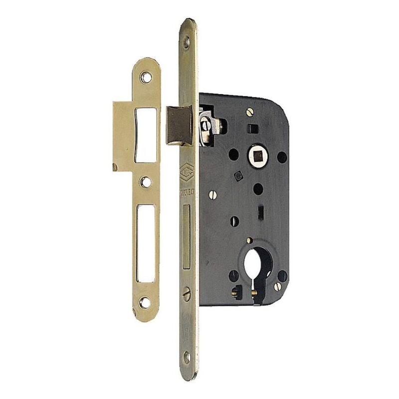 Serrure à larder pêne demi-tour et dormant à cylindre - Têtière bouts ronds main droite - Keso 210000-24 JPM