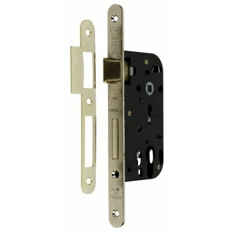 Serrure à larder pêne demi-tour et pêne dormant à cylindre axe 50 mm - Têtière inox bouts ronds - 21001 - ASSA ABLOY FRANCE JPM