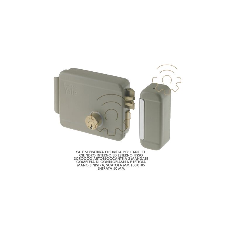 Assa Abloy - Serrure a lectrique Yale pour portails a gauche entrA e 130 x 105 mm Verrou autobloquant a cylindre intA rieur et extA rieur de 50 mm 2