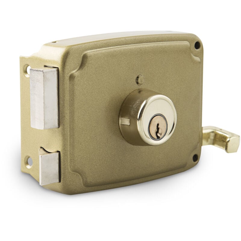 Serrure à main droite avec superposition dorée 120mm