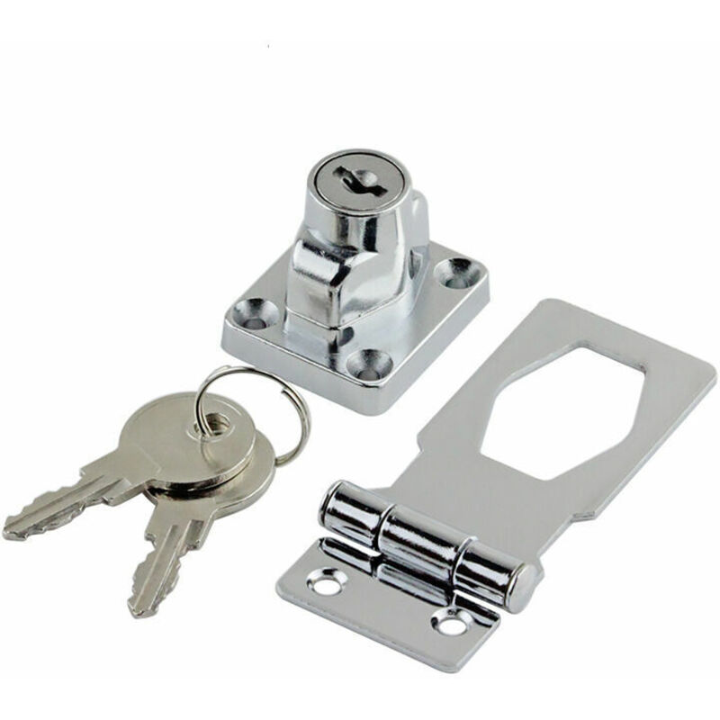 Serrure à Moraillon en Alliage de Zinc, Moraillon de Verrouillage avec Serrure à Clé et Vis, Boucles de Loquet Serrure Cadenas Pratique, Loquet