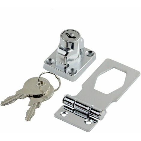 Serrure à Moraillon en Alliage de Zinc, Moraillon de Verrouillage avec Serrure à Clé et Vis, Boucles de Loquet Serrure Cadenas Pratique, Loquet Sécurité pour Porte Armoire Tiroir Placard，une p