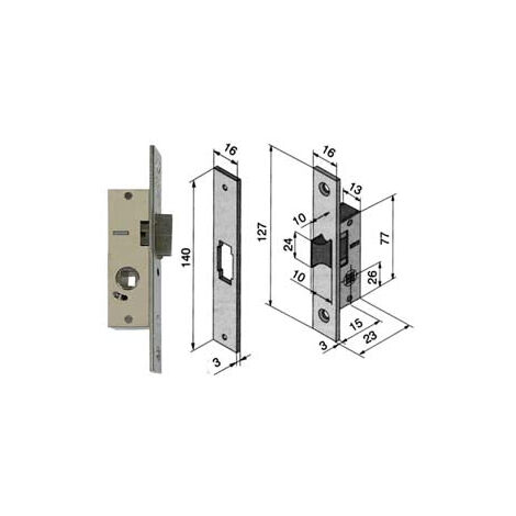 Serrure à mortaise pour montants à loquet uniquement 113 - 15 mm (11315010)