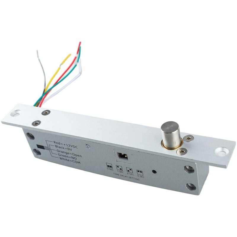 Serrure à pêne électrique Focket DC12 v, 5 lignes avec 4 temporisations, serrure de porte étroite à pêne électrique, sécurité intégrée (verrouillage