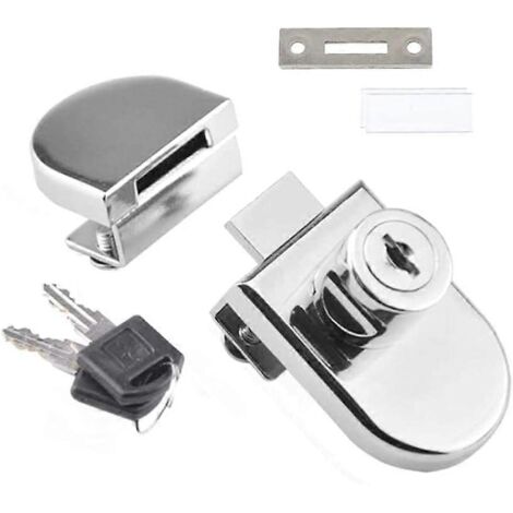 Serrure à pivot unique pour porte vitrée de 5 à 8 mm, avec 2 clés.-AquaForge