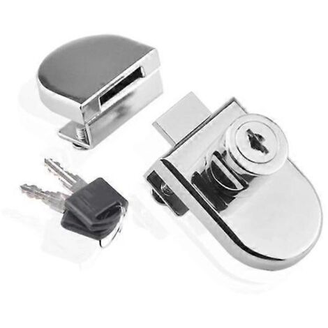 Serrure à pivot unique pour porte vitrée d'exposition, compatible avec les portes en verre de 5 à 8 mm, avec 2 clés, sans perçage requis [DB]-AquaForge