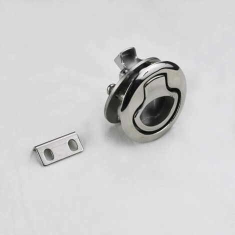 Serrure à poignée encastrée ronde de 55 mm pour porte coulissante affleurante, adaptée aux portes de pont de camping-cars et de bateaux.