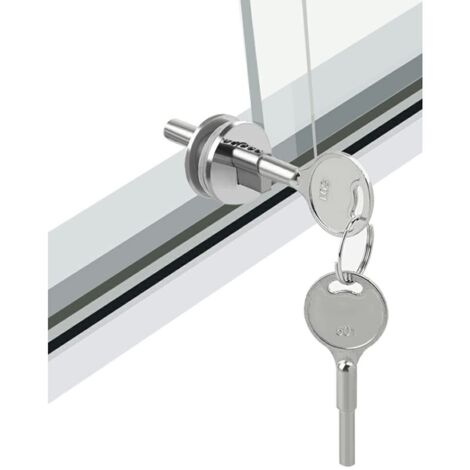 Serrure à verre, serrure à clé pour porte coulissante en verre, serrure pour vitrine, adaptée aux vitrines coulissantes, convient aux verres d'une épaisseur de 0,12" à 0,23".-AquaForge