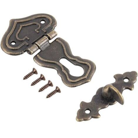 Serrure à Verrou en Bronze Serrures D'armoire Crochet à Loquet Style Antique pour Petites Boîtes à Bijoux pour Valises et Placards, 10 Pièces