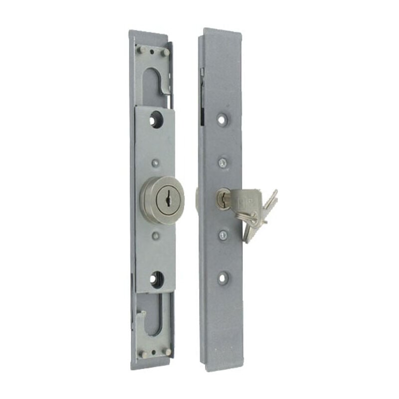 Serrure AA40 acier zingué cylindre rond longueur 12mm 2 pivots Tirard AA114004