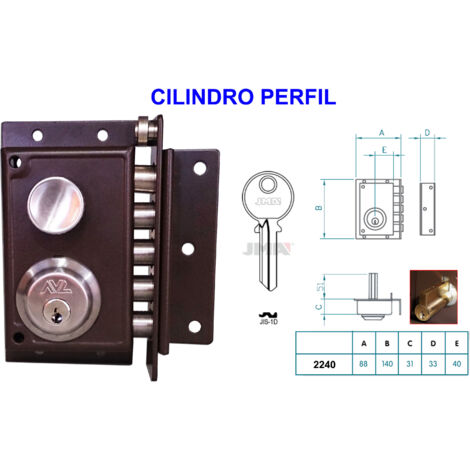 Serrure anti-levier AVL 2240 droite Europerfil 50 mm peinte