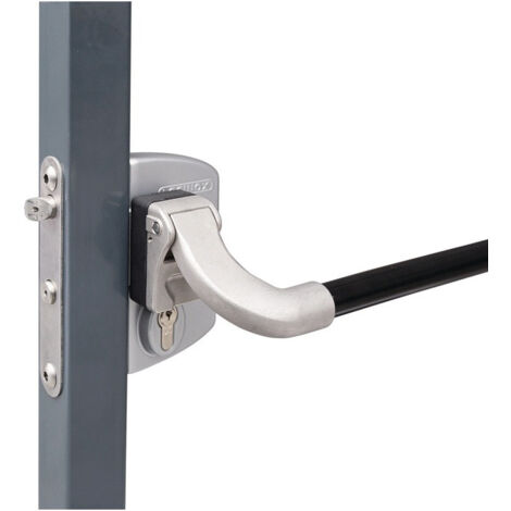 Serrure anti-panique grise 4 trous Mont.f.60-80mm profil LOCINOX