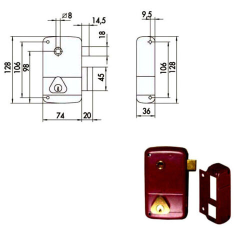 Serrure App. Bois Droit 50211-45-1 Cisa
