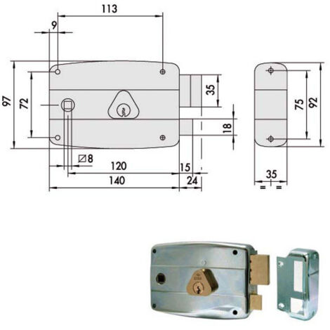Serrure App.Ferro Dx 50471-60-1 Cisa
