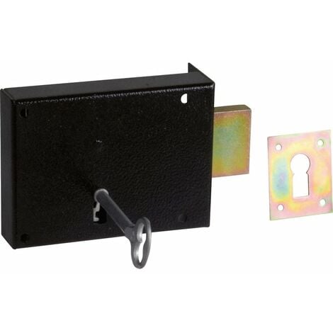 AUTRES Serrure en applique noire droite pêne dormant seul - Clé L - Axe à 42 mm - Série 461 - DOM