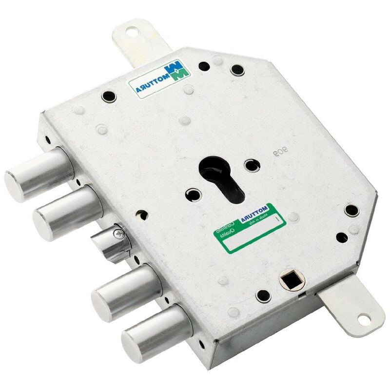 Serrure à Appliquer Triple Pour Portes Blindées Gauche Et 60 - Mm 132 x 165