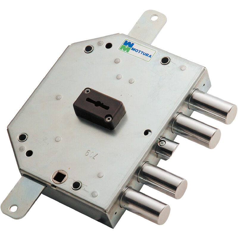 Serrure à Appliquer Triple Pour Portes Blindées Gauche Et 60 - Mm 132 x 165