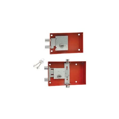 Serrure avec clé à double panneton pour coffre-fort - x mod.800A,801A,801PA - 2 broches. lat. 135x105x33