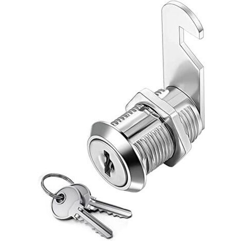 Serrure Batteuse Cylindre, Verrou de Porte pour Armoire, Serrure Batteuse a Came Barillet pour Boite aux Lettres Tiroir, 30mm