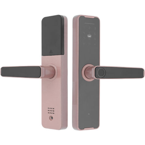 Serrure biométrique à empreinte digitale, électronique Bluetooth, serrure intelligente avec poignées, commande de déverrouillage sans clé, rose, 6 x 25 cm