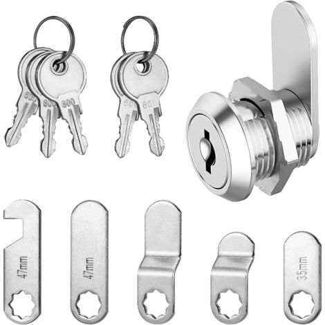 Serrure Boite aux Lettres 16mm, Verrou de Sécurité Serrure Boite aux Lettres avec 5 Plaques de Verrouillage Différentes et 5 Clés, pour Barillet Boîte aux Lettres, Casier, Boîte à Outils